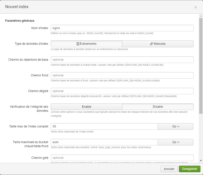 Intégrer des logs Nginx dans Splunk