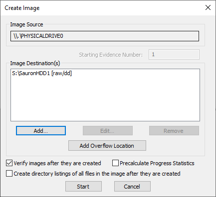 acquisition d'image disque en Forensics